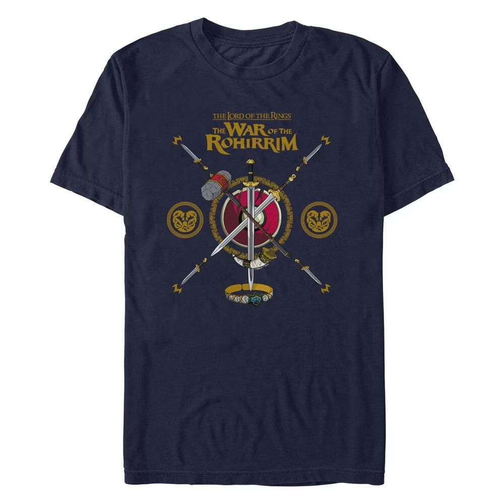 MENS XL Lord of the Rings The War of Rohirrim Swords Daggers Badge T Shirt NWT